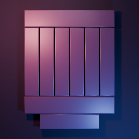 Purple Car air filter icon isolated on purple-blue background. Automobile repair service symbol. Minimalism concept. 3D render illustration.の写真素材