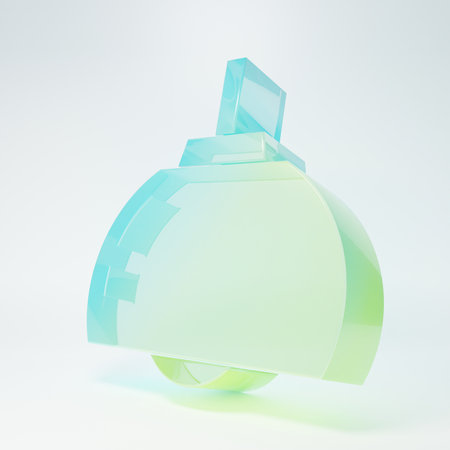 Frosted glass Chandelier icon isolated on white background. Minimalism concept. 3D render illustration.の写真素材