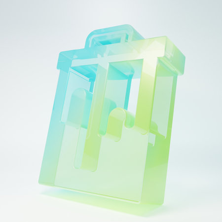 Frosted glass Honeycomb icon isolated on white background. Honey cells symbol. Sweet natural food. Minimalism concept. 3D render illustration.の写真素材