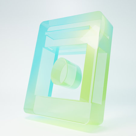 Frosted glass Pack full of seeds of a specific plant icon isolated on white background. Minimalism concept. 3D render illustration.の写真素材