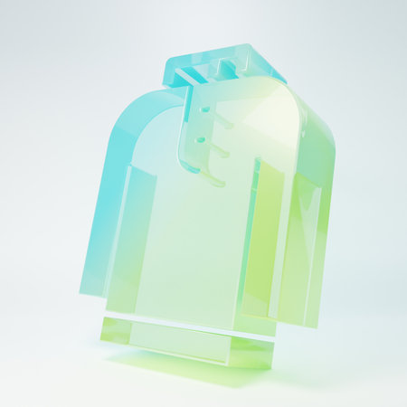Frosted glass Shirt kurta icon isolated on white background. Minimalism concept. 3D render illustration.の写真素材
