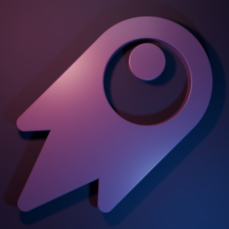 Purple Comet falling down fast icon isolated on purple-blue background. Minimalism concept. 3D render illustration.の写真素材