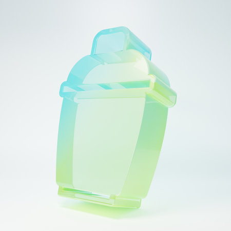 Frosted glass Cocktail shaker icon isolated on white background. Minimalism concept. 3D render illustration.の写真素材