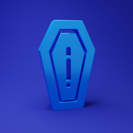Blue icon isolated on blue background. Cigarette smoking prohibited sign. Minimalism concept. 3D render illustration.の写真素材