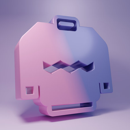 Purple Sweater icon isolated on purple background. Pullover icon. Sweatshirt sign. Minimalism concept. 3D render illustration.の写真素材