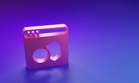 web developer programming code icon isolated on purple-blue background. Javascript computer script random parts of program code. Minimalism concept. 3D render illustration.の写真素材