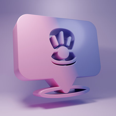 3D render illustration of a hand icon on a purple and blue background.の写真素材