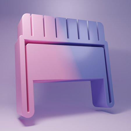 Purple Football goal icon isolated on purple background. Minimalism concept. 3D render illustration.の写真素材