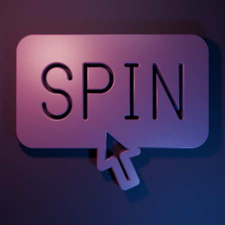 Purple Slot machine spin button icon isolated on purple-blue background. Minimalism concept. 3D...