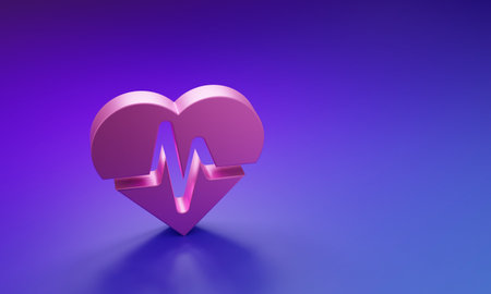 Health insurance icon isolated on purple-blue background. Patient protection. Security, safety, protection, protect concept. Minimalism concept. 3D render illustration.の写真素材