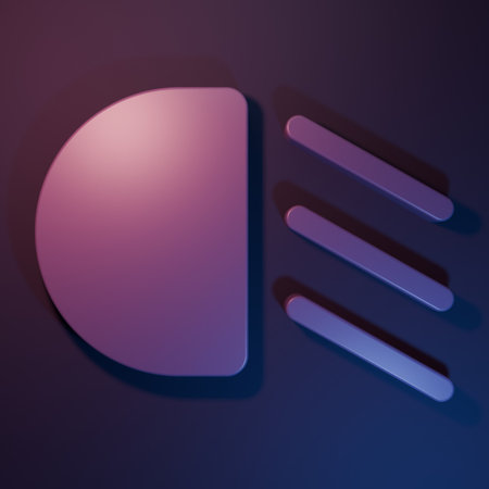 Purple High beam icon isolated on purple-blue background. Car headlight. Minimalism concept. 3D render illustration.の写真素材