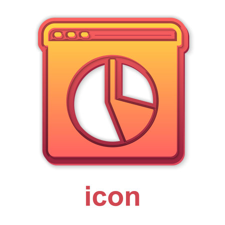 Gold Graph, chart, diagram, infographic icon isolated on white background. Vector.のイラスト素材