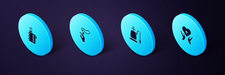 Set Isometric Heart with cross, Hookah, Hand smoking cigarette and Electronic icon. Vector.のイラスト素材