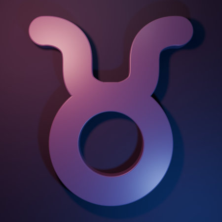 Purple Taurus zodiac sign icon isolated on purple-blue background. Astrological horoscope...