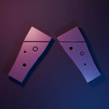 Purple Glass of beer icon isolated on purple-blue background. Minimalism concept. 3D render illustration.の写真素材