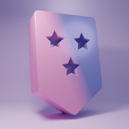 Purple Chevron icon isolated on purple background. Minimalism concept. 3D render illustration.