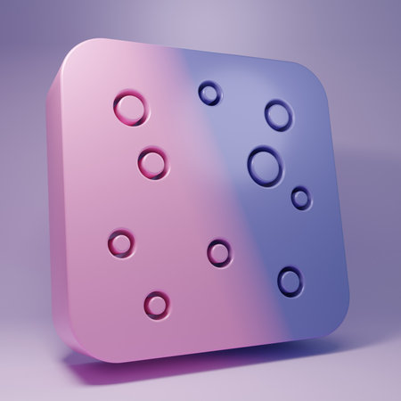Purple Beer bubbles icon isolated on purple background. Minimalism concept. 3D render illustration.