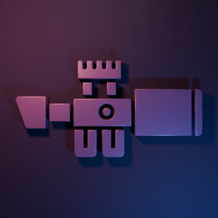 Sniper optical sight icon isolated on purple-blue background. Sniper scope crosshairs. Minimalism...