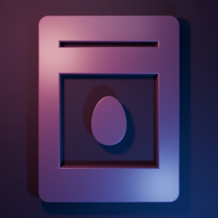 Purple Pack full of seeds of a specific plant icon isolated on purple-blue background. Minimalism concept. 3D render illustration.の写真素材