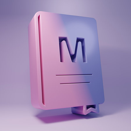 Purple cafe menu icon isolated on purple background. Minimalism concept. 3D render illustration.