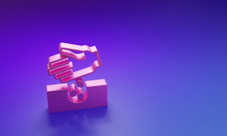 Pink Seeds icon isolated on purple-blue background. Minimalism concept. 3D render illustration.
