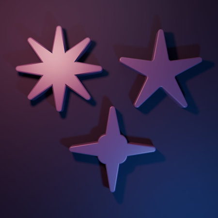 Purple Falling star icon isolated on purple-blue background. Meteoroid, meteorite, comet, asteroid,...