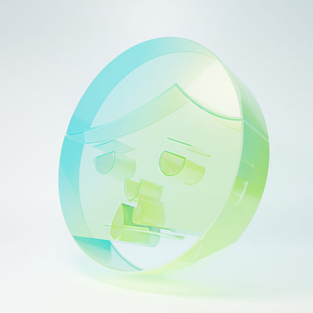Frosted glass Runny nose icon isolated on white background. Rhinitis symptoms, treatment. Nose and...