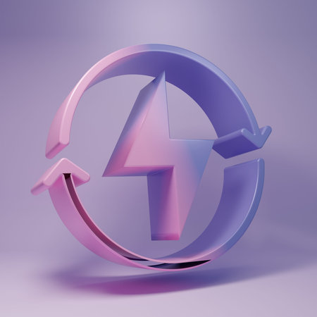 Purple Lightning bolt icon isolated on purple background. Flash sign. Charge flash icon....