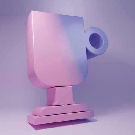 Purple Irish coffee icon isolated on purple background. Minimalism concept. 3D render illustration.