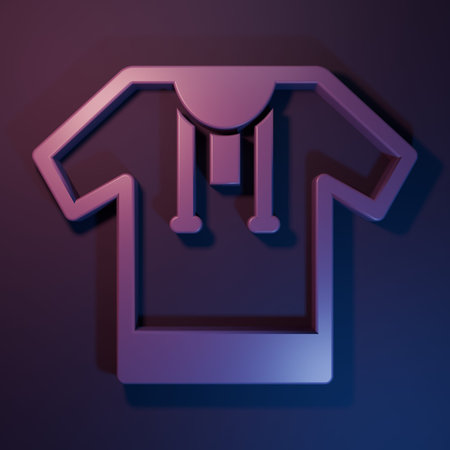 Purple Embroidered shirt icon isolated on purple-blue background. National Ukrainian clothing....