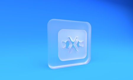 Frosted glass No sweets and candies prohibition icon isolated on blue background. No candy forbidden...
