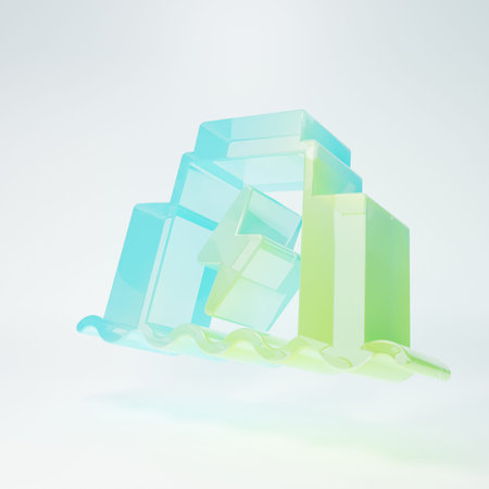 Frosted glass Hydroelectric dam icon isolated on white background. Water energy plant. Hydropower....