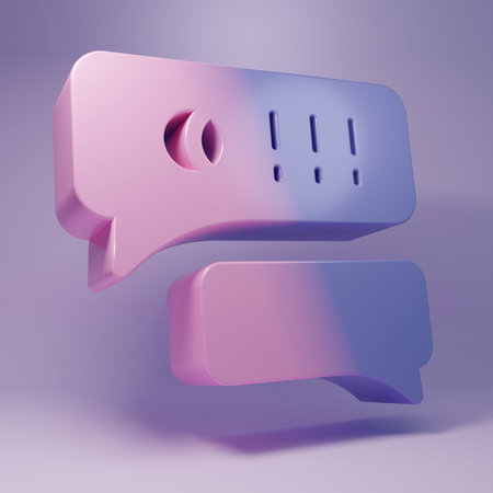 Purple Speech bubble chat about baseball game icon isolated on purple background. Message icon....