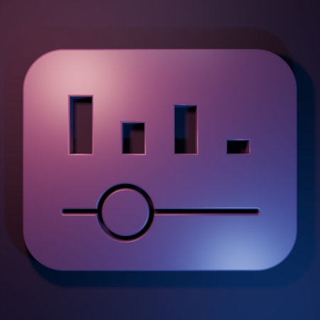 Purple Music equalizer icon isolated on purple-blue background. Sound wave. Audio digital equalizer...