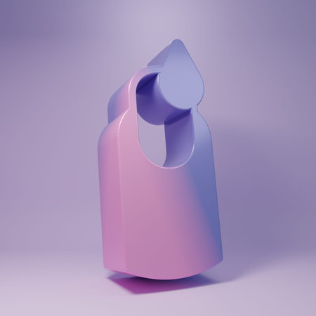 Purple Manicure icon isolated on purple background. Minimalism concept. 3D render illustration.