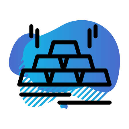 vector brick gold Iconのイラスト素材