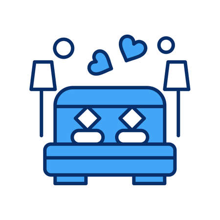 vector bed room Iconのイラスト素材