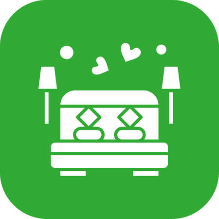 vector bed room Iconのイラスト素材