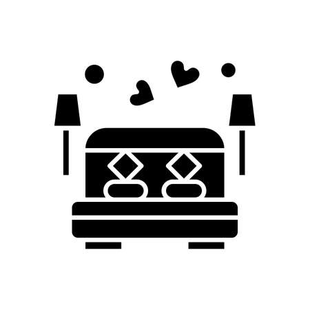 vector bed room Iconのイラスト素材