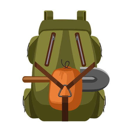 Backpack vector icon.Cartoon vector icon isolated on white background backpack.のイラスト素材