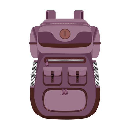 Backpack vector icon.Cartoon vector icon isolated on white background backpack.のイラスト素材