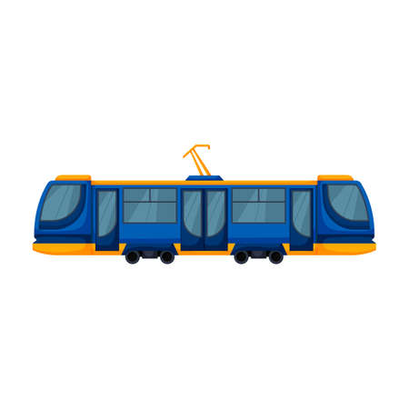Tram vector icon.Cartoon vector icon isolated on white background tram.のイラスト素材