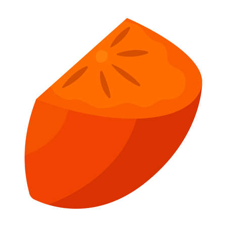 Piece of persimmon vector icon.Cartoon vector icon isolated on white background piece of persimmon.のイラスト素材