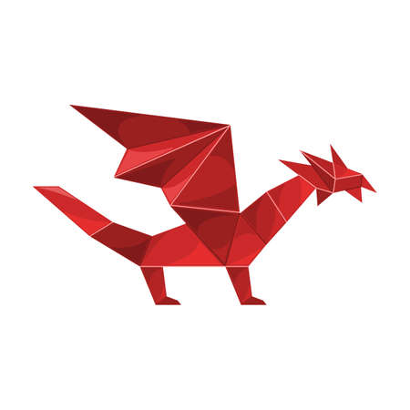 Origami vector icon.Cartoon vector icon isolated on white background origami.のイラスト素材