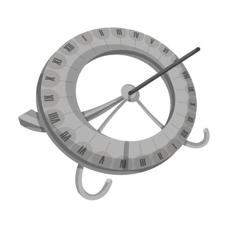 Sundial vector icon.Cartoon vector icon isolated on white background sundial.