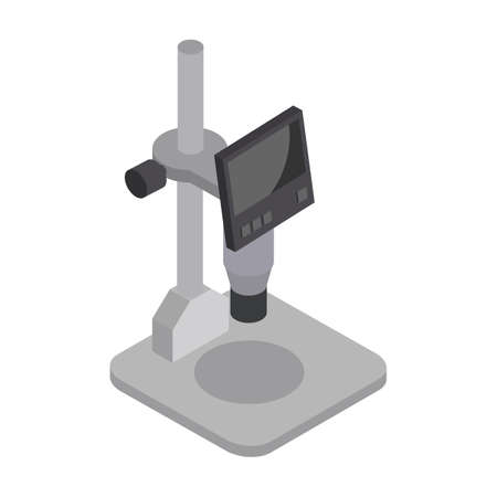 Microscope vector icon.Isometric vector icon isolated on white background microscope.のイラスト素材