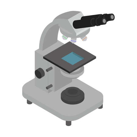 Microscope vector icon.Isometric vector icon isolated on white background microscope.のイラスト素材