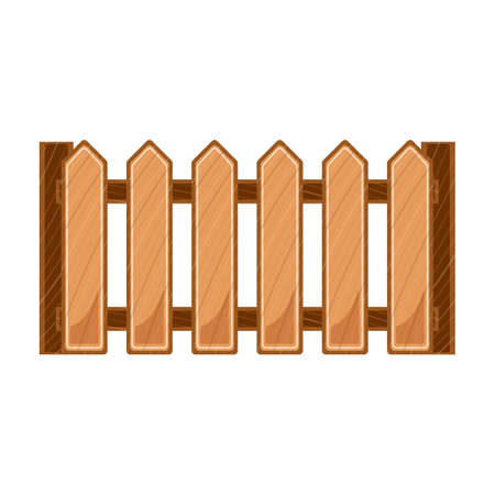 Wooden fence vector icon.Cartoon vector icon isolated on white background wooden fence.のイラスト素材