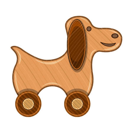 Wooden dog vector icon.Cartoon vector icon isolated on white background wooden dog.のイラスト素材
