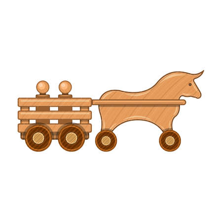 Wooden toy vector icon.Cartoon vector icon isolated on white background wooden toy.のイラスト素材